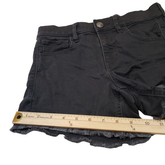Express Shorts Hot Pants Womens 0 Stretch Mid Rise Black Cut Off Shorts Summer - Picture 6 of 9